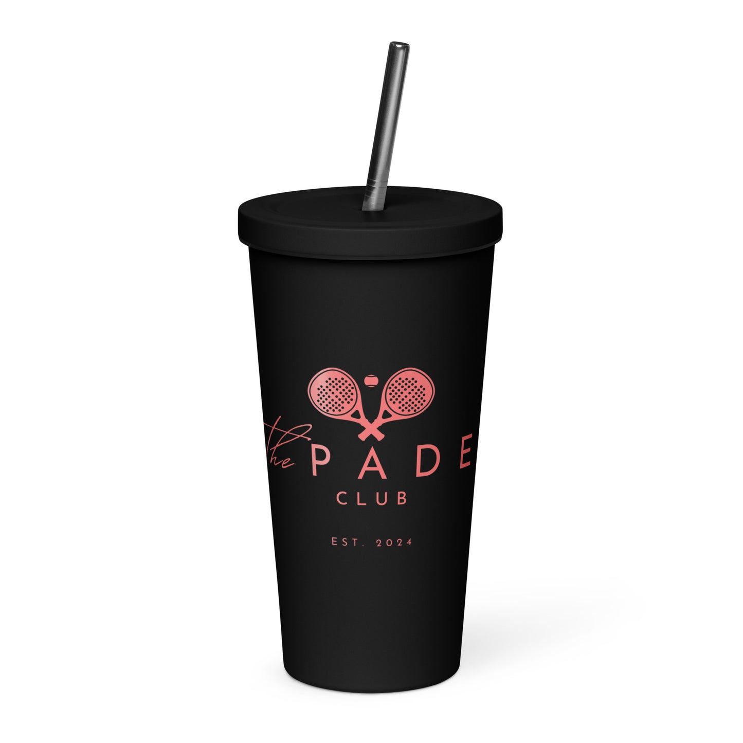 Insulated tumbler with a straw