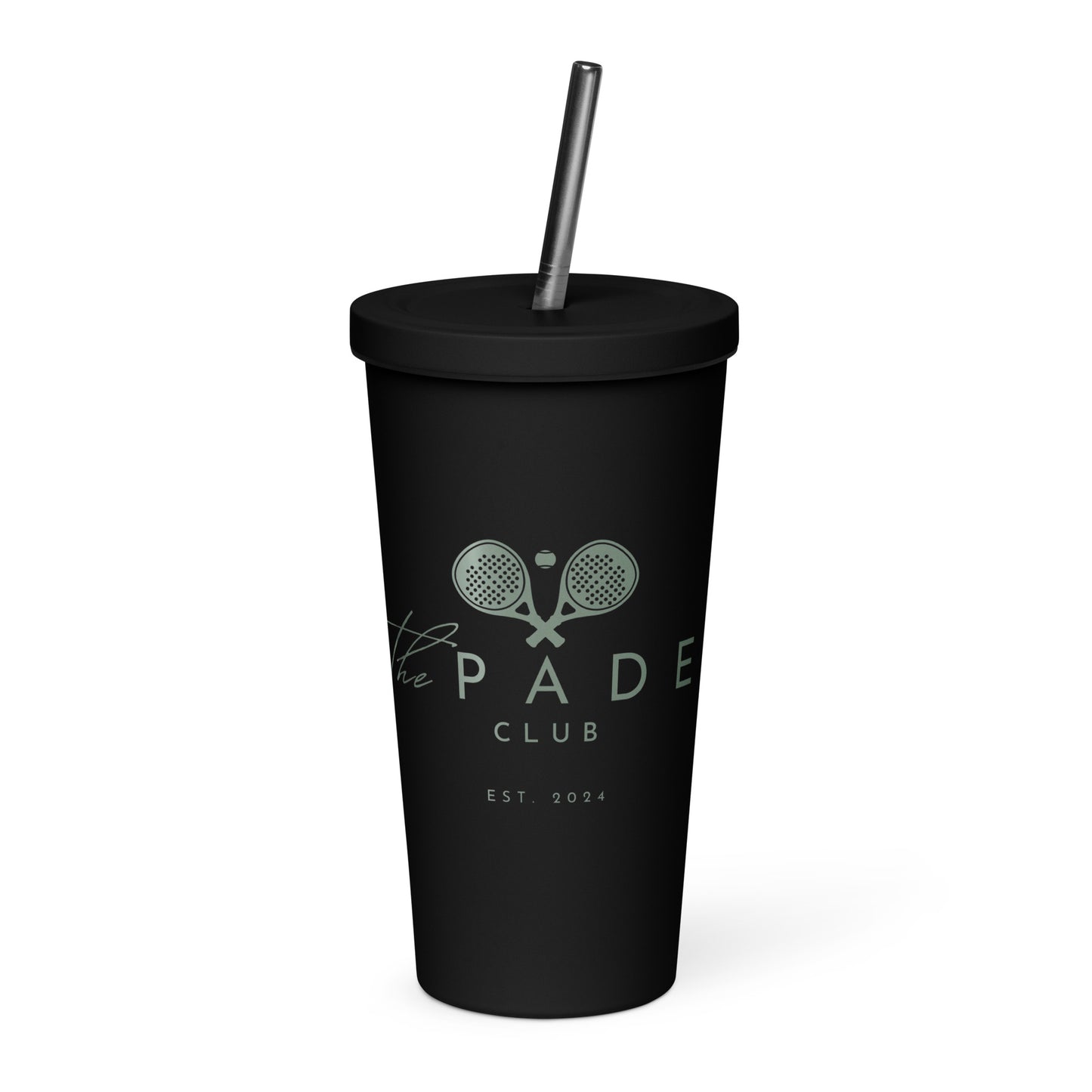 Insulated tumbler with a straw