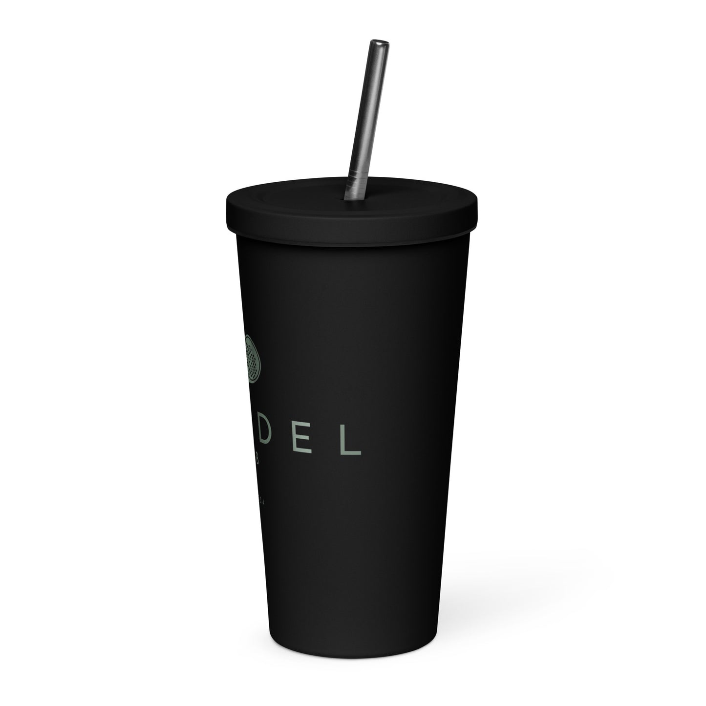 Insulated tumbler with a straw