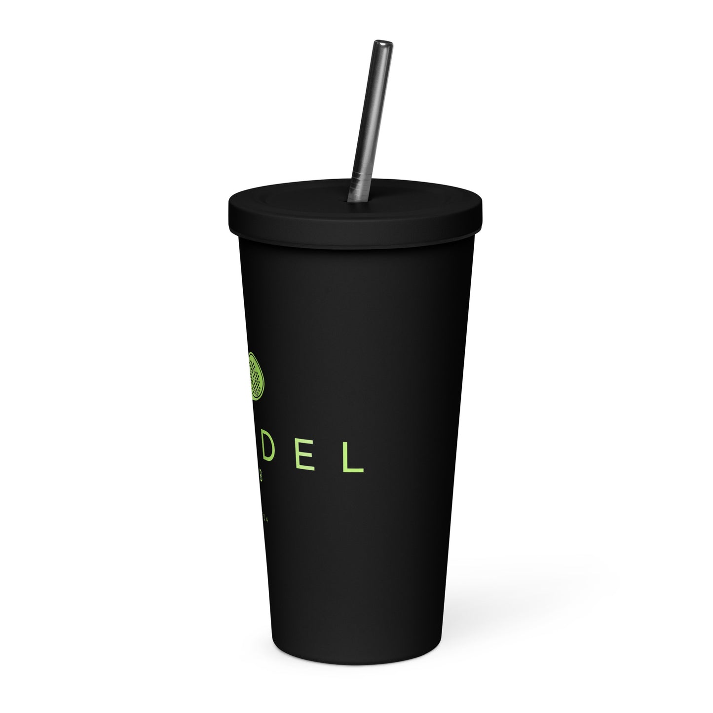 Insulated tumbler with a straw