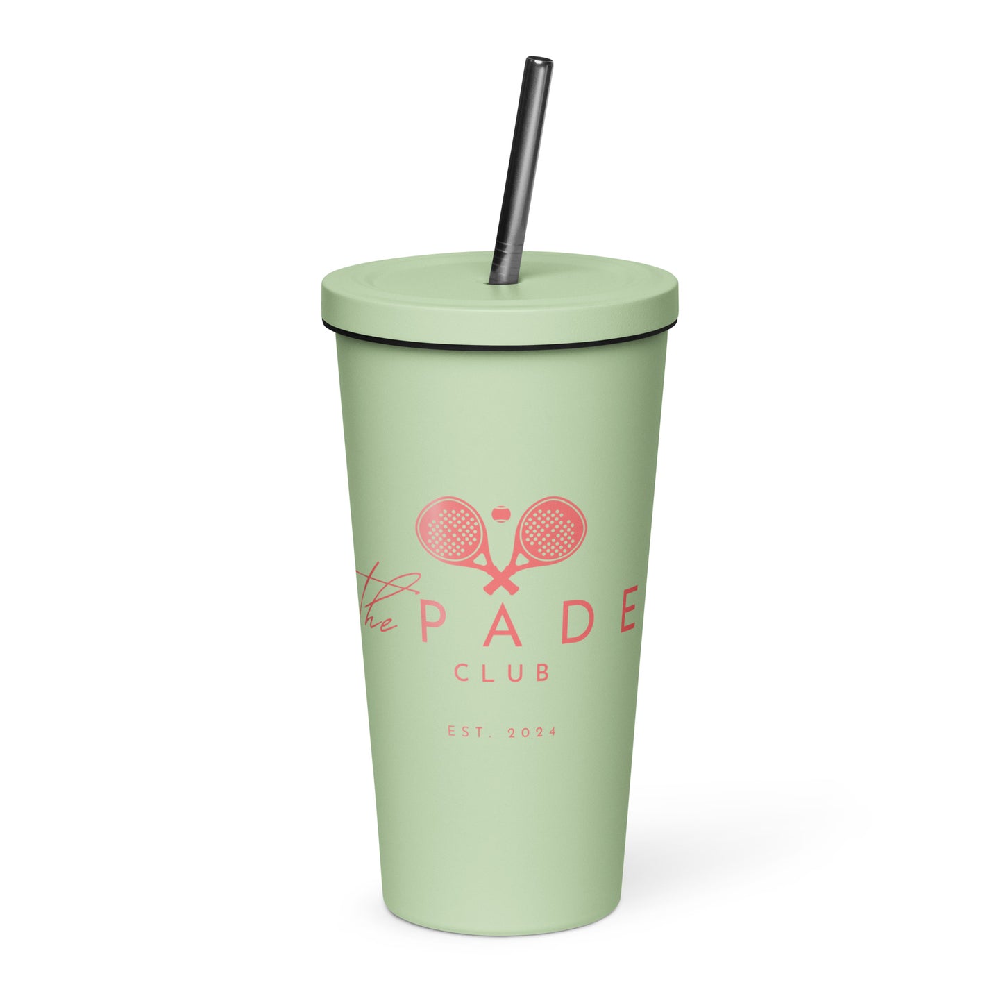 Insulated tumbler with a straw