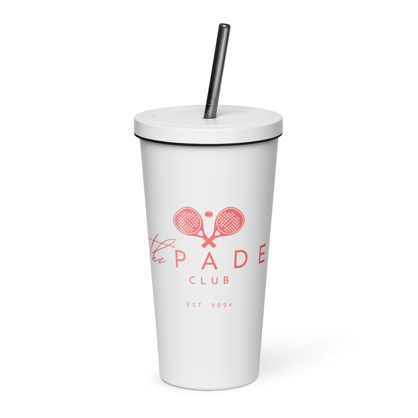 Insulated tumbler with a straw