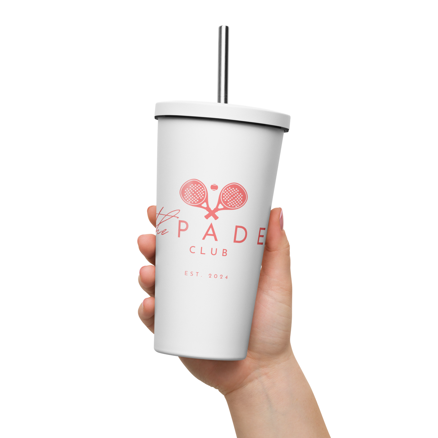 Insulated tumbler with a straw