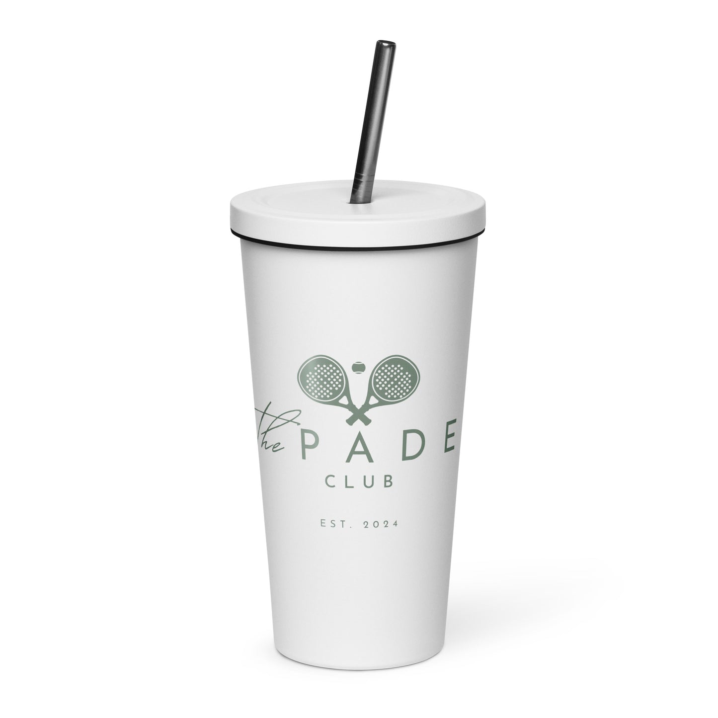 Insulated tumbler with a straw