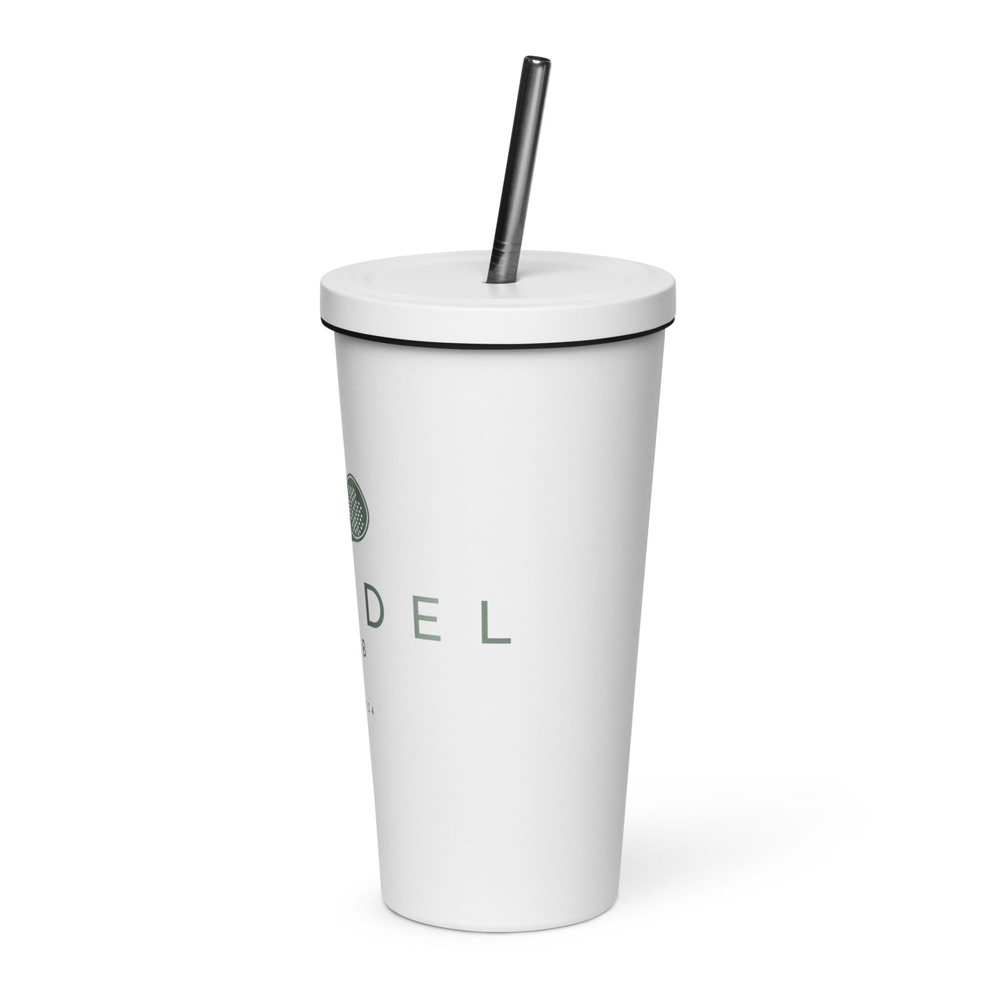 Insulated tumbler with a straw