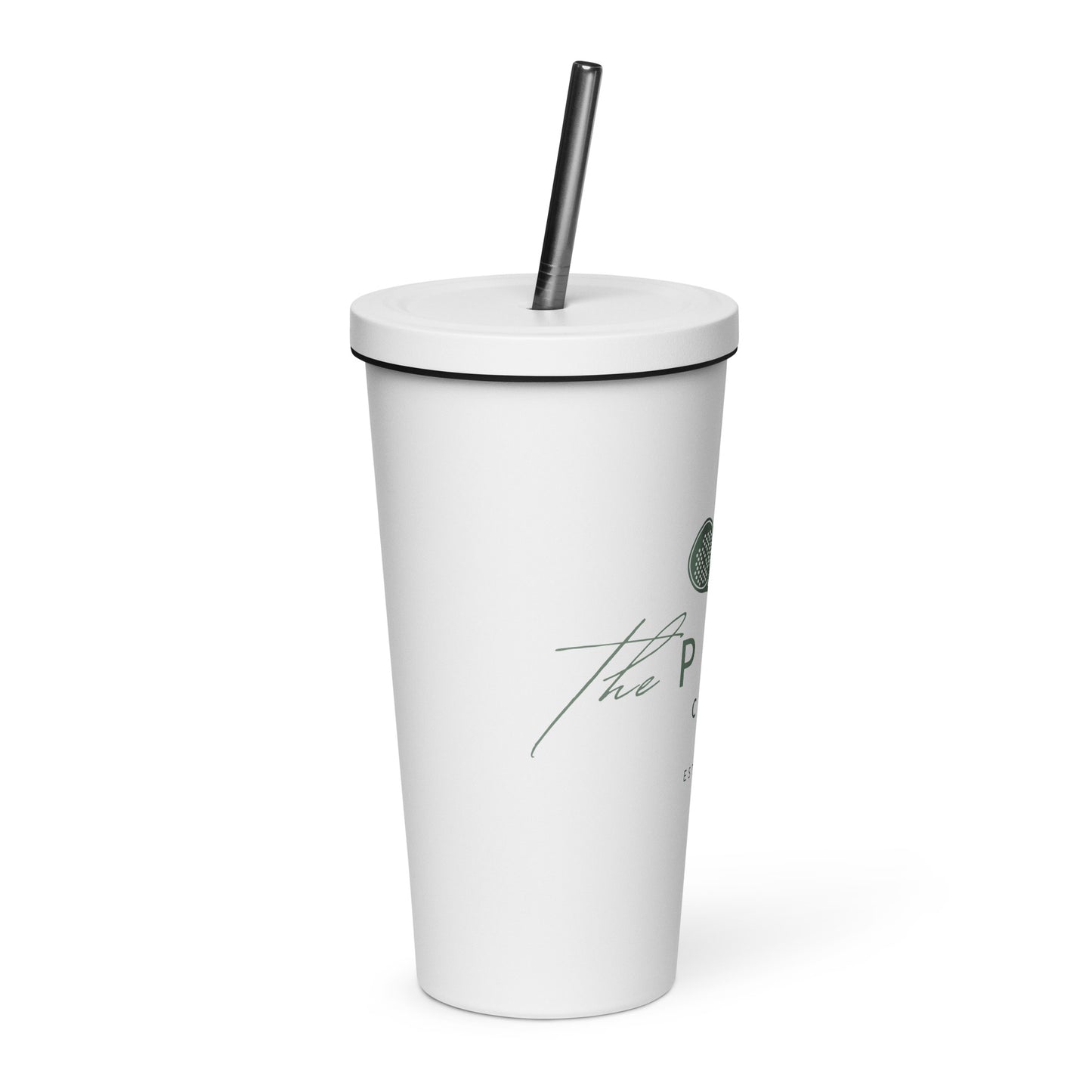 Insulated tumbler with a straw